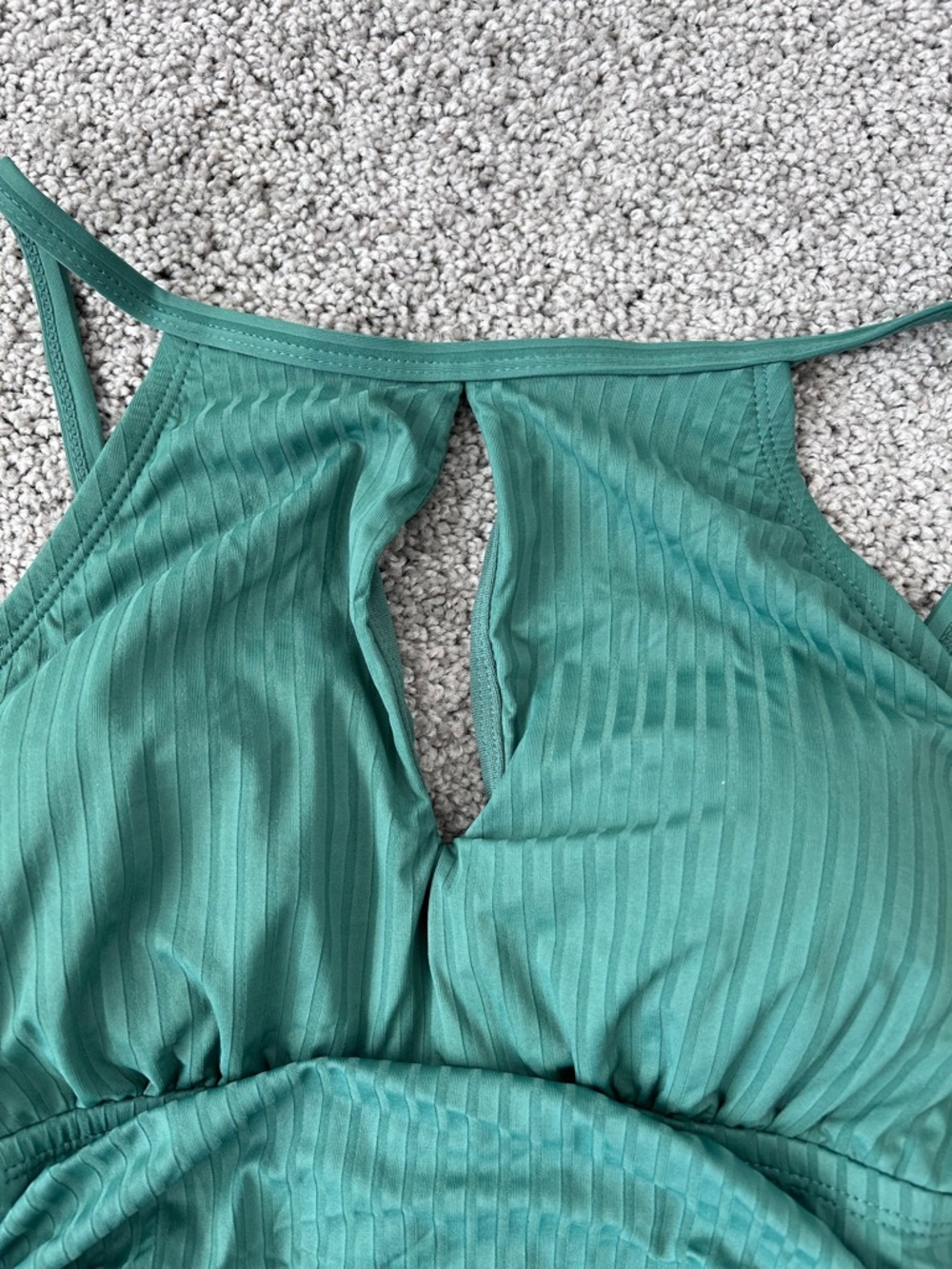 Ellen Tracy, Green Ribbed One-Piece Swimsuit, Women’s, Size 8 - Picture 2 of 8